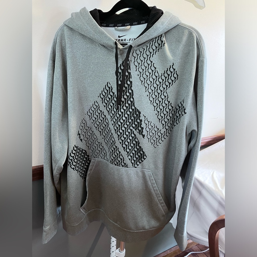 Nike THERMA-FIT Pullover Hoodie Gray/Black - XXL